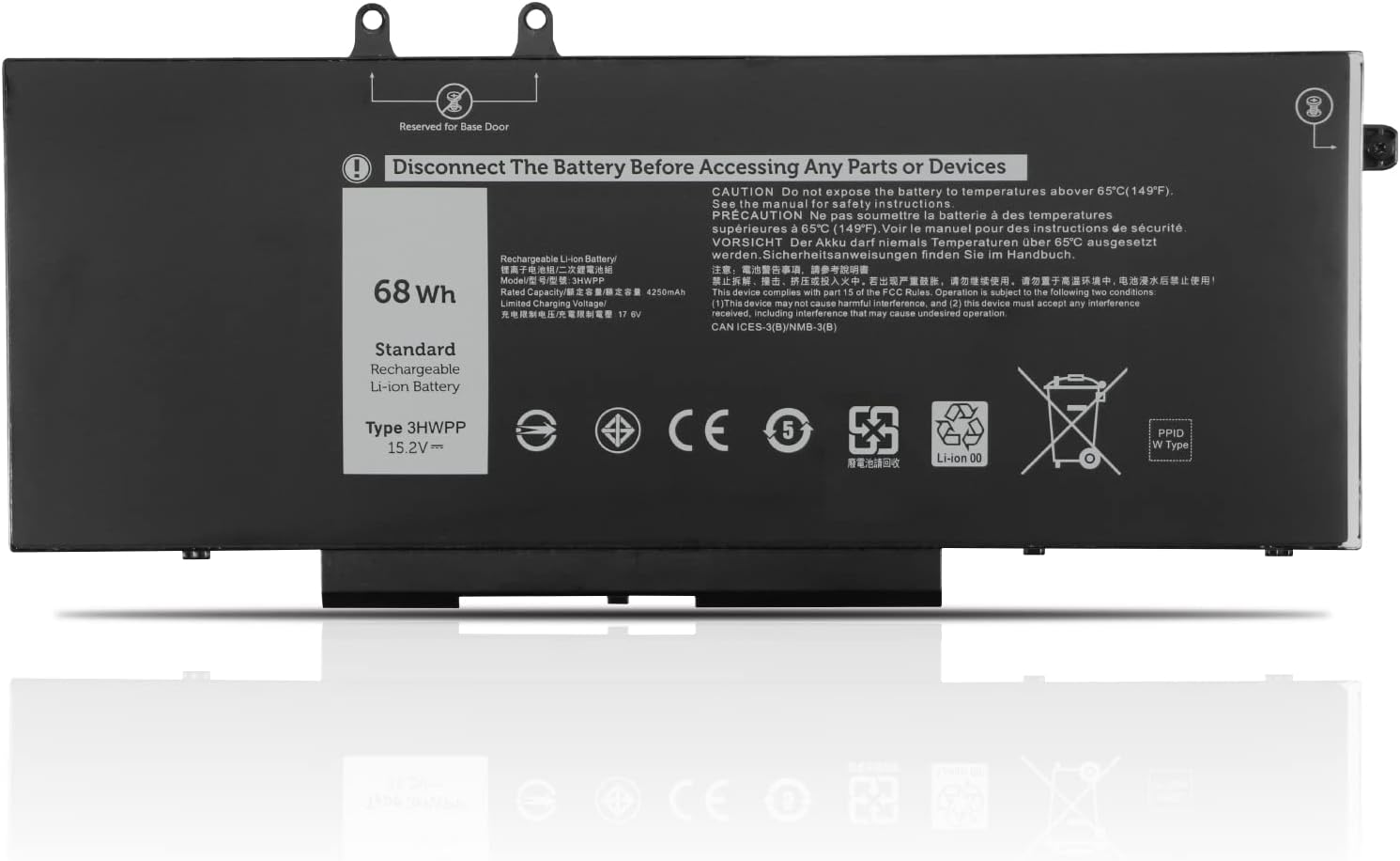 Batería para 3HWPP Dell Precision 3541 3550 3551 Inspiron 17 7706 15 7500 7506 2 in - 1 black. Edition (compatible)